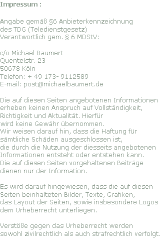 Impressum Michael Baumert